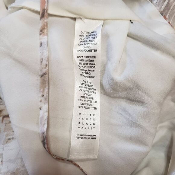 White House Black Market Sheer Stripe Split Long Sleeve Dress - Picture 15 of 16